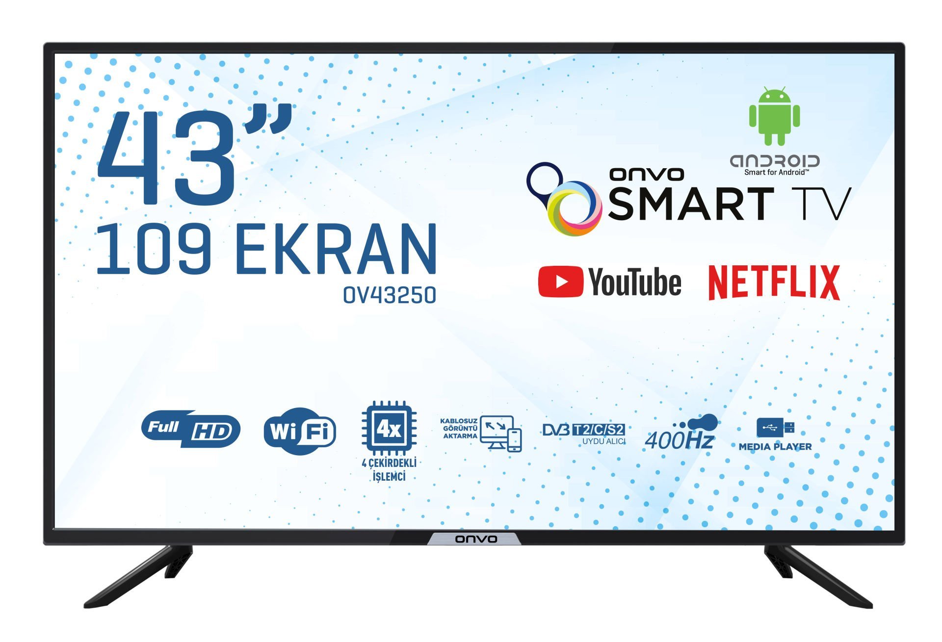 Onvo OV43250 Full HD 43'' 109 Ekran Uydu Alıcılı Android Smart LED TV