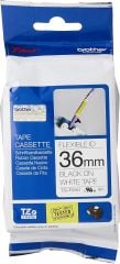 BROTHER P-TOUCH TZE-FX261 TZE-TAPE 36MM BEYAZ ÜZERİNE SİYAH ESNEK LAMİNASYONLU ETİKET