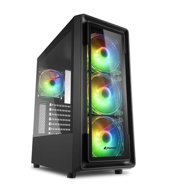 Sharkoon TK4 RGB Midi Tower, Tempered Glass, Black