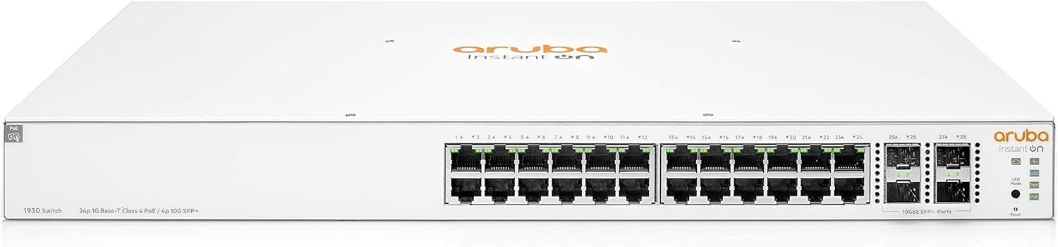 HP Aruba 1930-24G-Poe 4SFP/SFP+ JL684A 24 Port 10/100/1000 Mbps Gigabit Switch