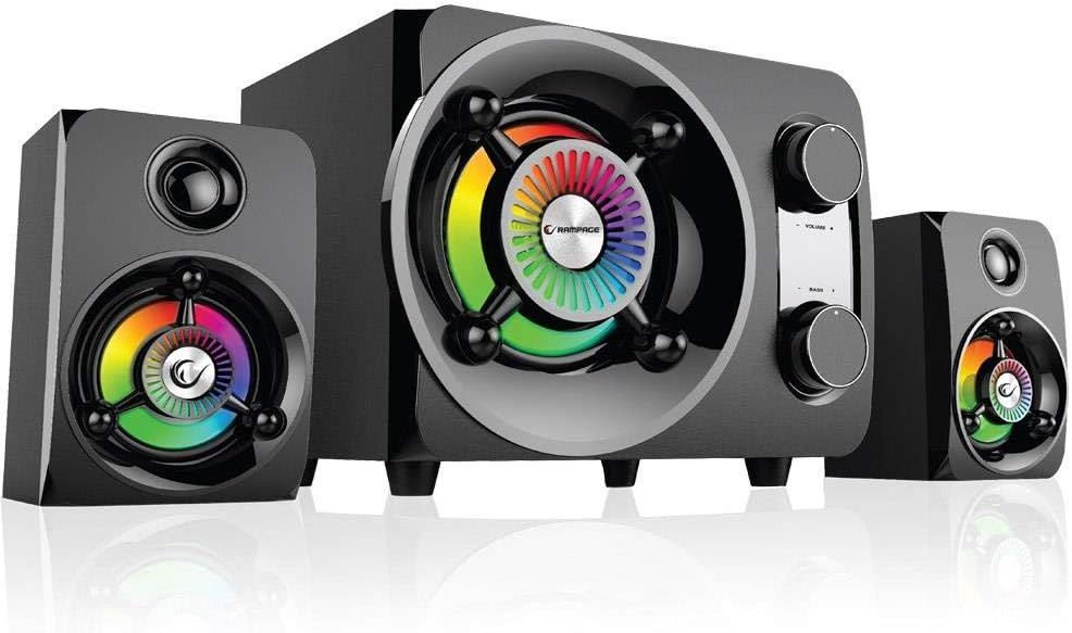 Rampage RMS-G8 2+1 25 W Bluetooth USB SD FM Radyolu Rainbow LED Işıklı Gaming Ses Sistemi