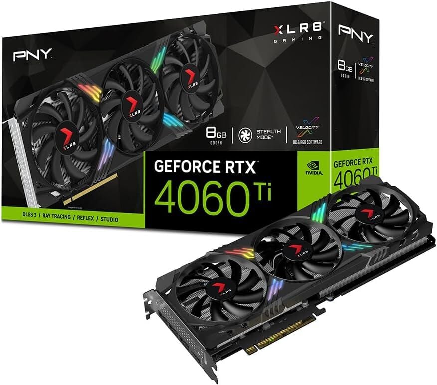 Pny RTX 4060 TI XLR8 Gaming Verto RGB VCG4060T8TFXXPB1 128 Bit GDDR6 8 GB Ekran Kartı